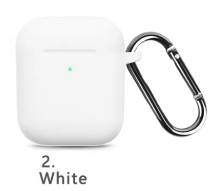 Silicone Protective Case for AirPods 1 & 2 – Shockproof Cover with Keychain