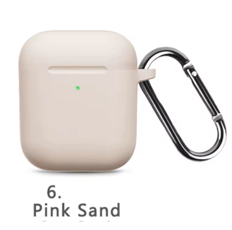 Silicone Protective Case for AirPods 1 & 2 – Shockproof Cover with Keychain
