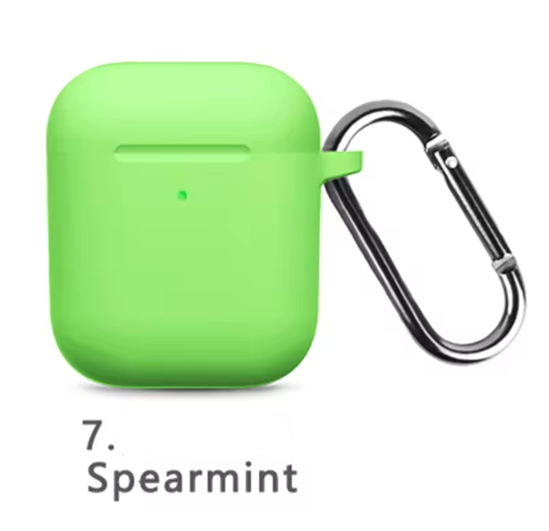 Silicone Protective Case for AirPods 1 & 2 – Shockproof Cover with Keychain