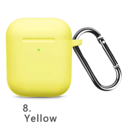Silicone Protective Case for AirPods 1 & 2 – Shockproof Cover with Keychain
