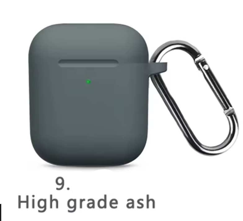 Silicone Protective Case for AirPods 1 & 2 – Shockproof Cover with Keychain