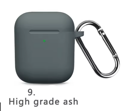 Silicone Protective Case for AirPods 1 & 2 – Shockproof Cover with Keychain