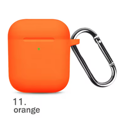 Silicone Protective Case for AirPods 1 & 2 – Shockproof Cover with Keychain