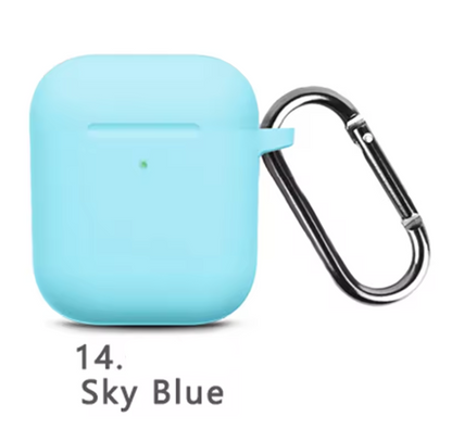 Silicone Protective Case for AirPods 1 & 2 – Shockproof Cover with Keychain