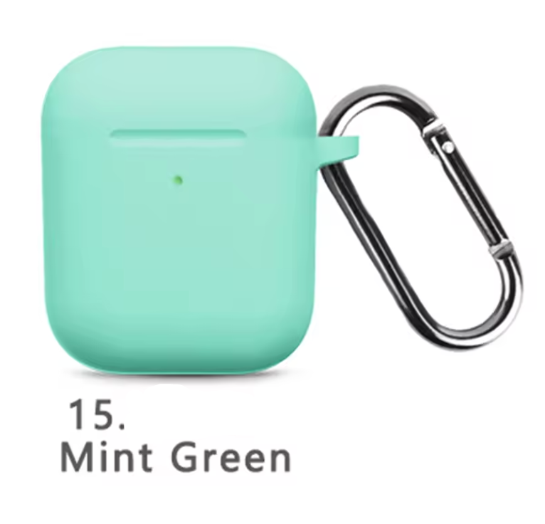 Silicone Protective Case for AirPods 1 & 2 – Shockproof Cover with Keychain