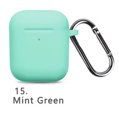 Silicone Protective Case for AirPods 1 & 2 – Shockproof Cover with Keychain