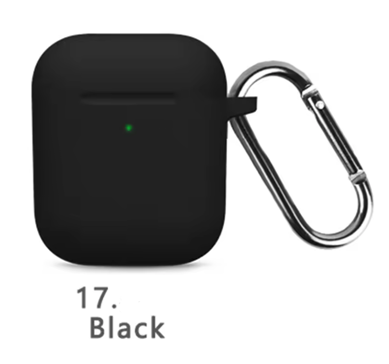 Silicone Protective Case for AirPods 1 & 2 – Shockproof Cover with Keychain