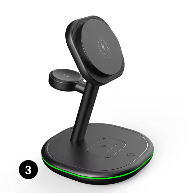 3-in-1 Magnetic Wireless Charging– Fast Charger Stand for iPhone, Apple Watch & AirPods