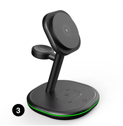 3-in-1 Magnetic Wireless Charging– Fast Charger Stand for iPhone, Apple Watch & AirPods