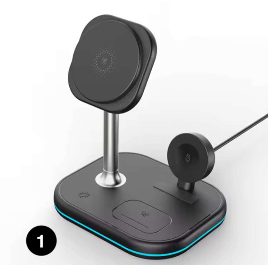 3-in-1 Magnetic Wireless Charging– Fast Charger Stand for iPhone, Apple Watch & AirPods