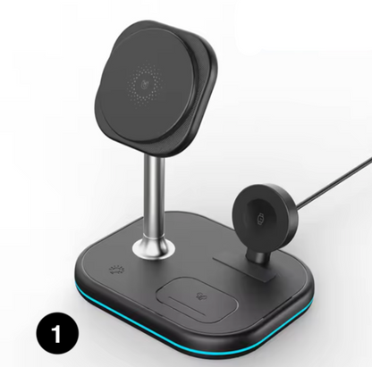 3-in-1 Magnetic Wireless Charging– Fast Charger Stand for iPhone, Apple Watch & AirPods