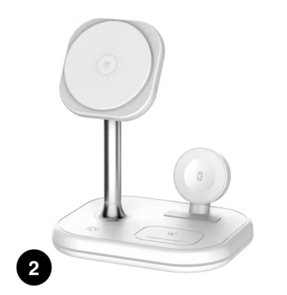 3-in-1 Magnetic Wireless Charging– Fast Charger Stand for iPhone, Apple Watch & AirPods