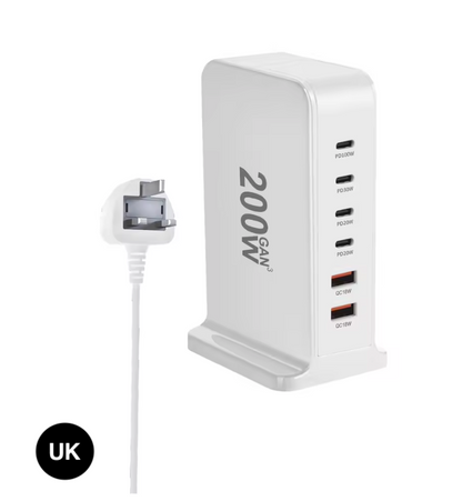200W GaN 6-Port USB-C Charger – US / EU / UK / AU  Plug