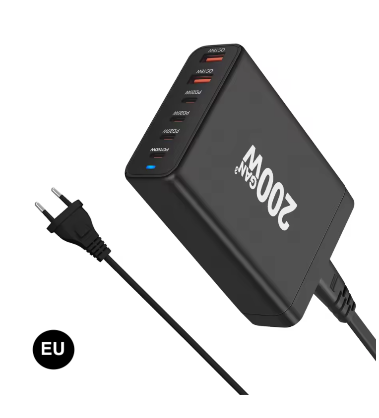 200W GaN 6-Port USB-C Charger – US / EU / UK / AU  Plug