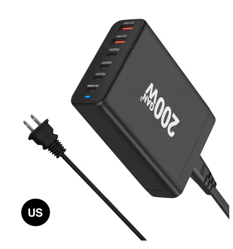 200W GaN 6-Port USB-C Charger – US / EU / UK / AU  Plug