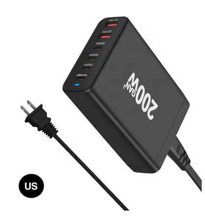 200W GaN 6-Port USB-C Charger – US / EU / UK / AU  Plug
