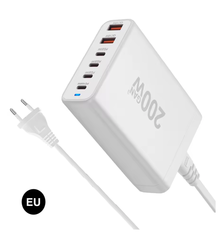 200W GaN 6-Port USB-C Charger – US / EU / UK / AU  Plug