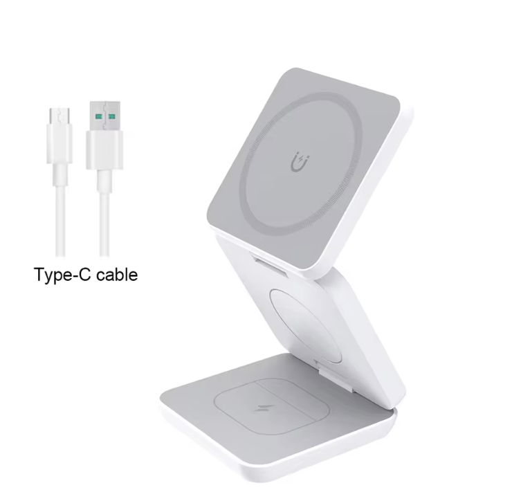 3 in 1 Magnetic Wireless Charger – Fast Charging Stand for iPhone, Apple Watch & AirPods