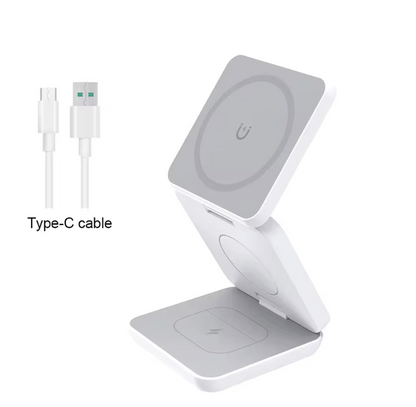 3 in 1 Magnetic Wireless Charger – Fast Charging Stand for iPhone, Apple Watch & AirPods