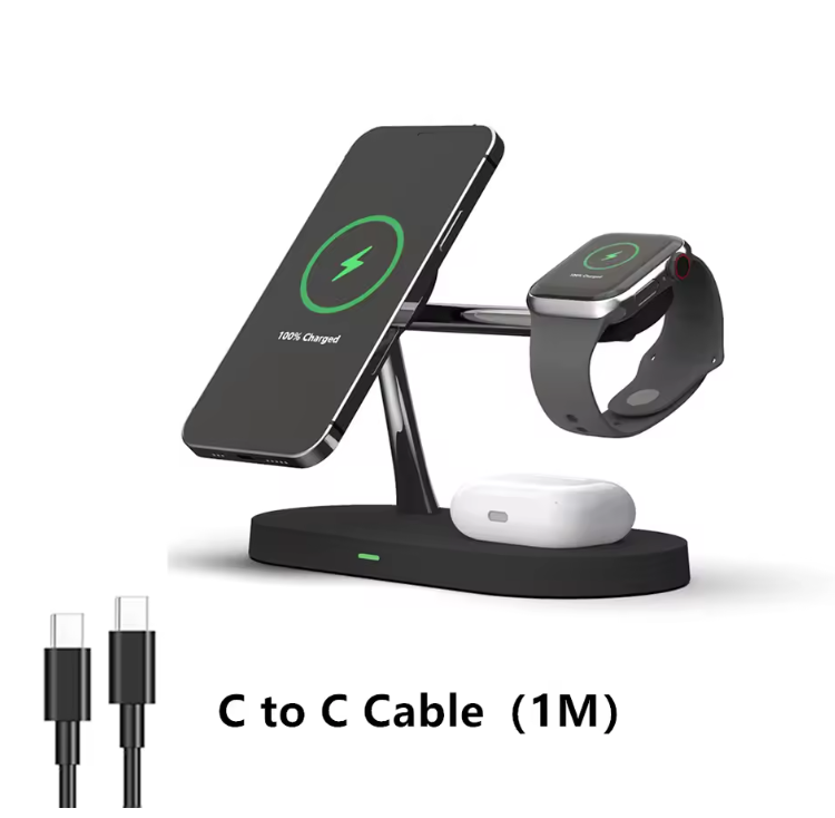 Magnetic 3 in 1 Wireless Charging Stand for iPhone, Watch & AirPods