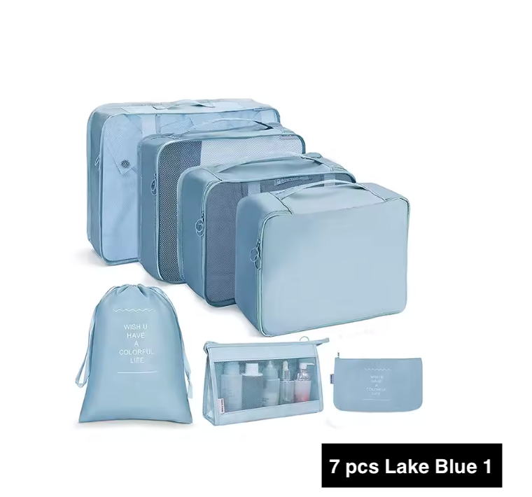 7/8/9/10 Pcs Set Travel Organizer Bags Set – Lightweight Packing Cubes for Suitcase & Luggage