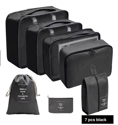 7/8/9/10 Pcs Set Travel Organizer Bags Set – Lightweight Packing Cubes for Suitcase & Luggage