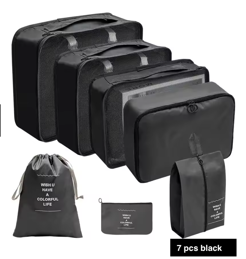 7/8/9/10 Pcs Set Travel Organizer Bags Set – Lightweight Packing Cubes for Suitcase & Luggage