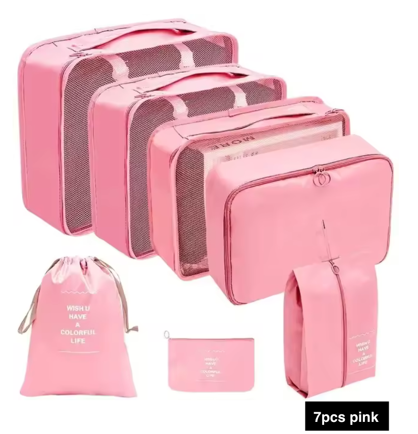 7/8/9/10 Pcs Set Travel Organizer Bags Set – Lightweight Packing Cubes for Suitcase & Luggage