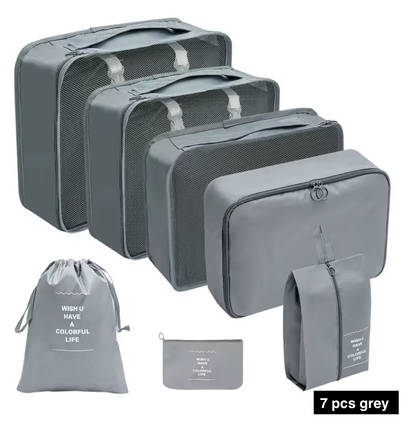 7/8/9/10 Pcs Set Travel Organizer Bags Set – Lightweight Packing Cubes for Suitcase & Luggage