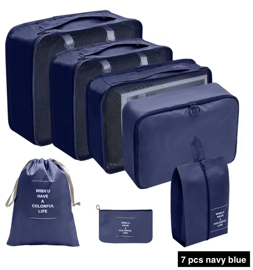 7/8/9/10 Pcs Set Travel Organizer Bags Set – Lightweight Packing Cubes for Suitcase & Luggage