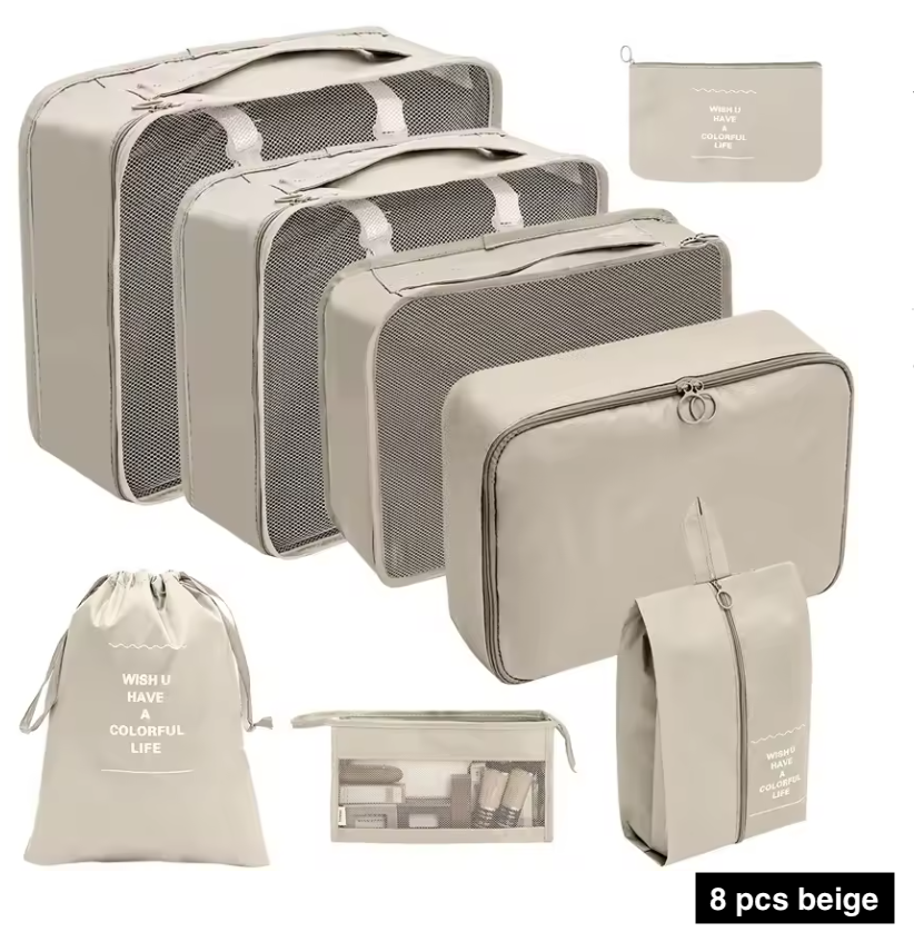7/8/9/10 Pcs Set Travel Organizer Bags Set – Lightweight Packing Cubes for Suitcase & Luggage