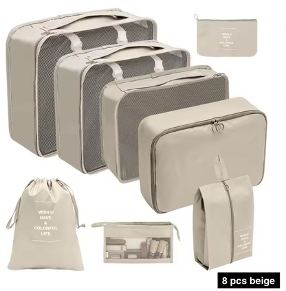 7/8/9/10 Pcs Set Travel Organizer Bags Set – Lightweight Packing Cubes for Suitcase & Luggage