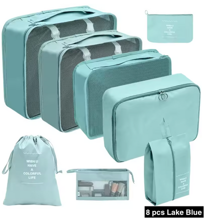 7/8/9/10 Pcs Set Travel Organizer Bags Set – Lightweight Packing Cubes for Suitcase & Luggage