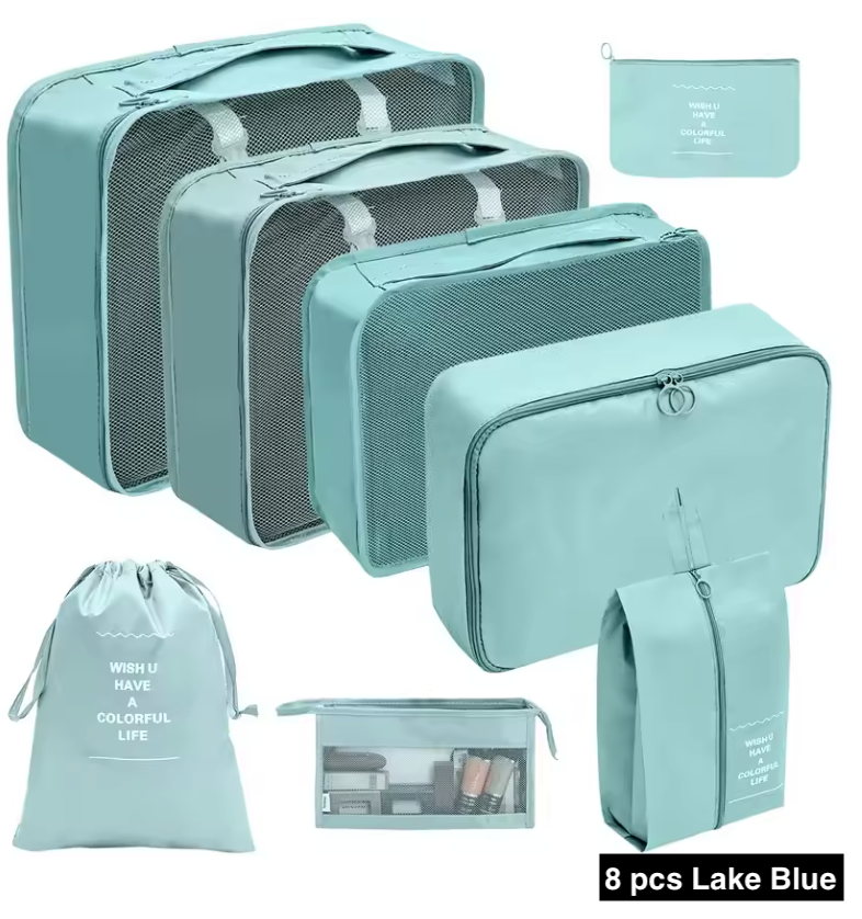7/8/9/10 Pcs Set Travel Organizer Bags Set – Lightweight Packing Cubes for Suitcase & Luggage