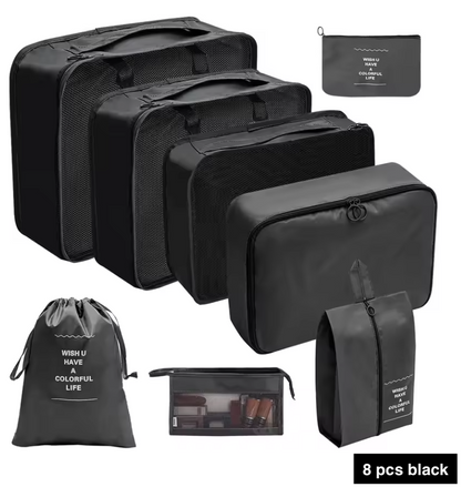 7/8/9/10 Pcs Set Travel Organizer Bags Set – Lightweight Packing Cubes for Suitcase & Luggage