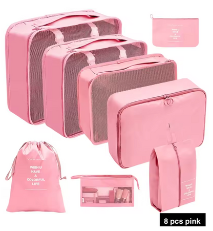 7/8/9/10 Pcs Set Travel Organizer Bags Set – Lightweight Packing Cubes for Suitcase & Luggage