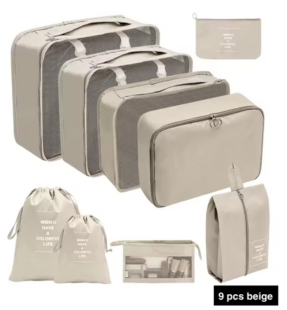 7/8/9/10 Pcs Set Travel Organizer Bags Set – Lightweight Packing Cubes for Suitcase & Luggage