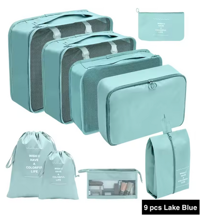 7/8/9/10 Pcs Set Travel Organizer Bags Set – Lightweight Packing Cubes for Suitcase & Luggage