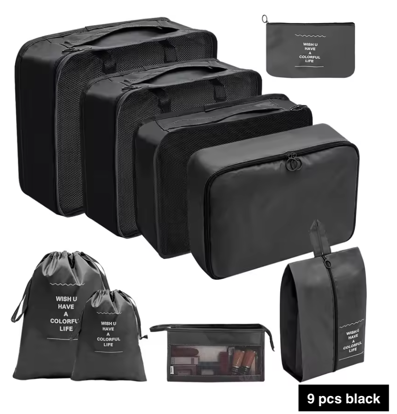 7/8/9/10 Pcs Set Travel Organizer Bags Set – Lightweight Packing Cubes for Suitcase & Luggage