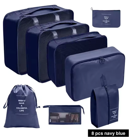 7/8/9/10 Pcs Set Travel Organizer Bags Set – Lightweight Packing Cubes for Suitcase & Luggage