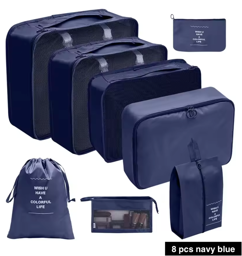7/8/9/10 Pcs Set Travel Organizer Bags Set – Lightweight Packing Cubes for Suitcase & Luggage