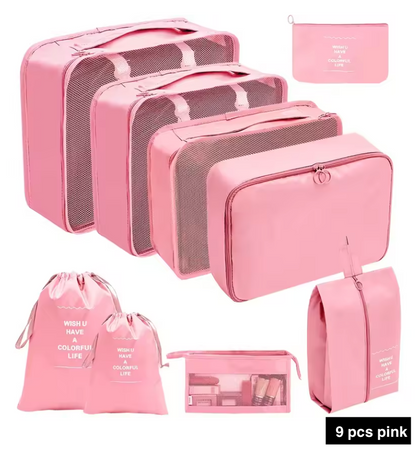 7/8/9/10 Pcs Set Travel Organizer Bags Set – Lightweight Packing Cubes for Suitcase & Luggage