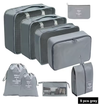 7/8/9/10 Pcs Set Travel Organizer Bags Set – Lightweight Packing Cubes for Suitcase & Luggage