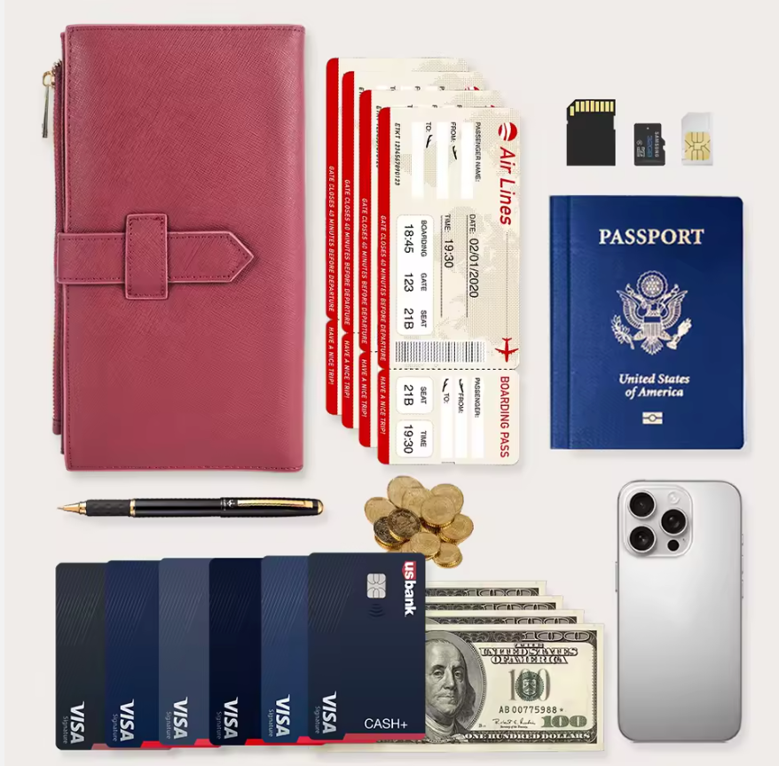 RFID Passport Holder – Stylish Travel Wallet for Cards, Boarding Pass & Documents
