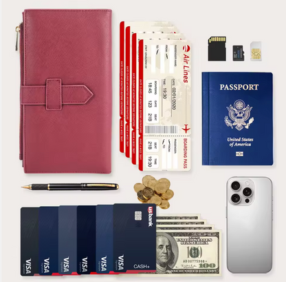 RFID Passport Holder – Stylish Travel Wallet for Cards, Boarding Pass & Documents
