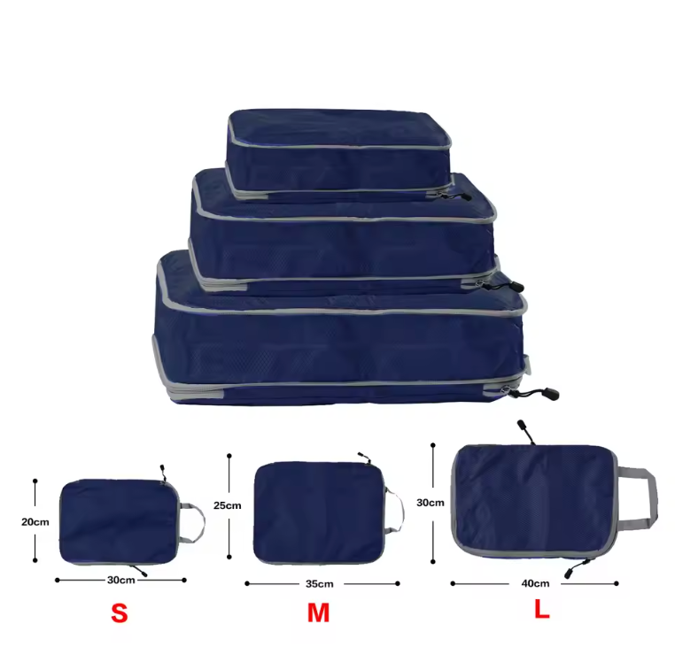 Travel Packing Cubes Set – Lightweight Compressible Luggage Organizers (3pcs)
