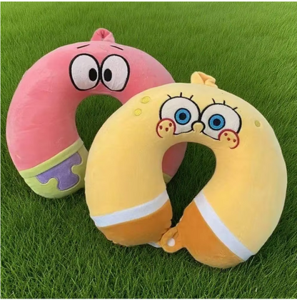 Cute SpongeBob Neck Pillow – Fun Travel Comfort