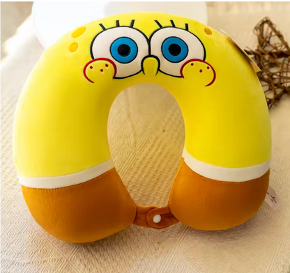 Cute SpongeBob Neck Pillow – Fun Travel Comfort