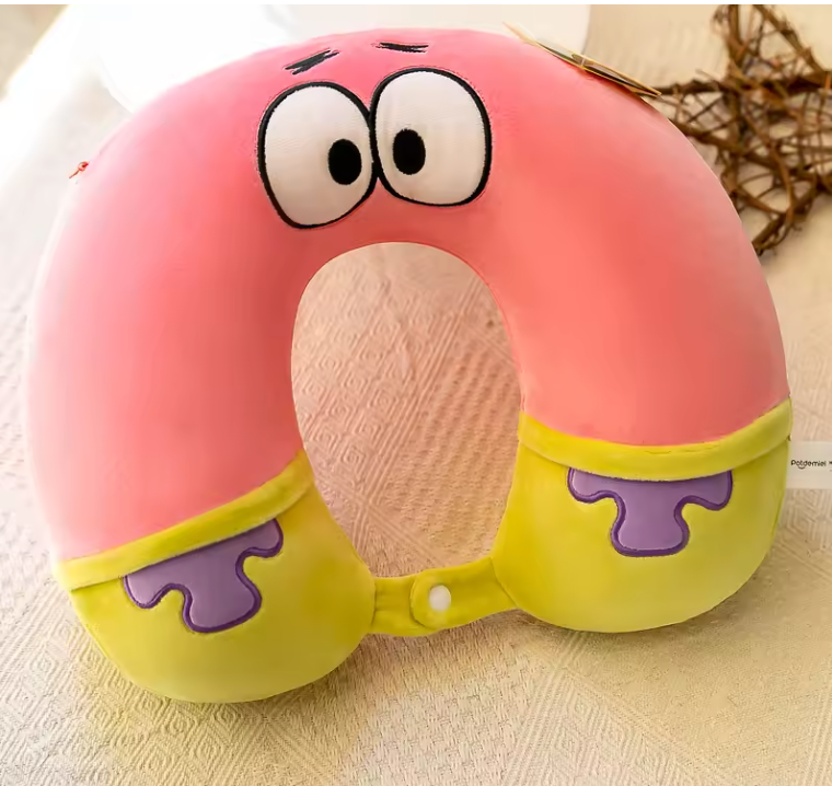 Cute SpongeBob Neck Pillow – Fun Travel Comfort