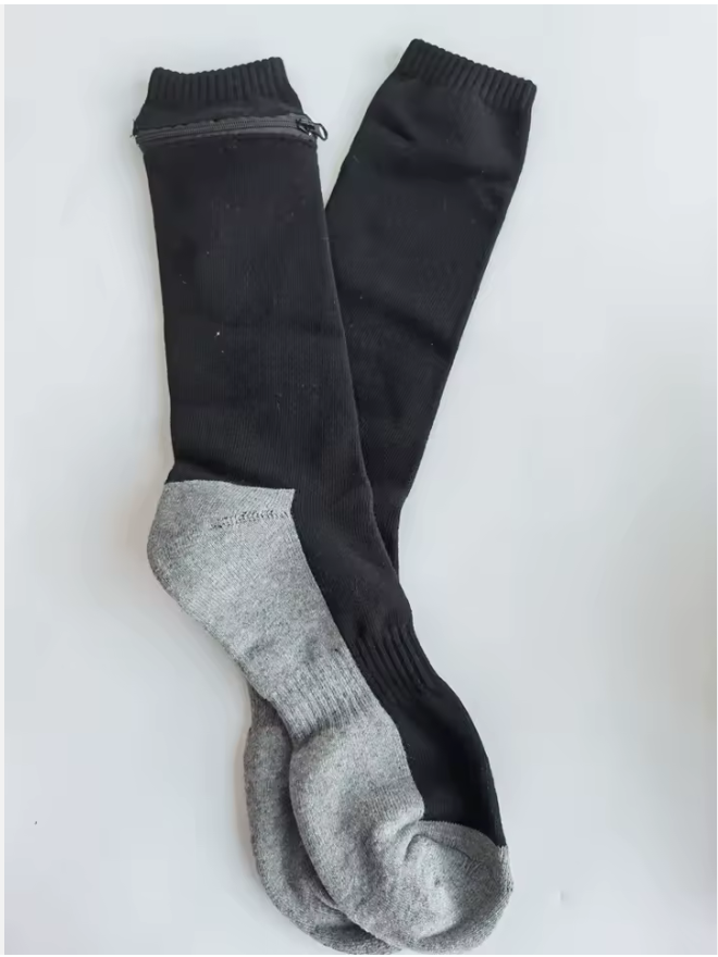 Security Travel Socks with Hidden Zipper Pocket – Keep Cash, Cards & Passport Safe